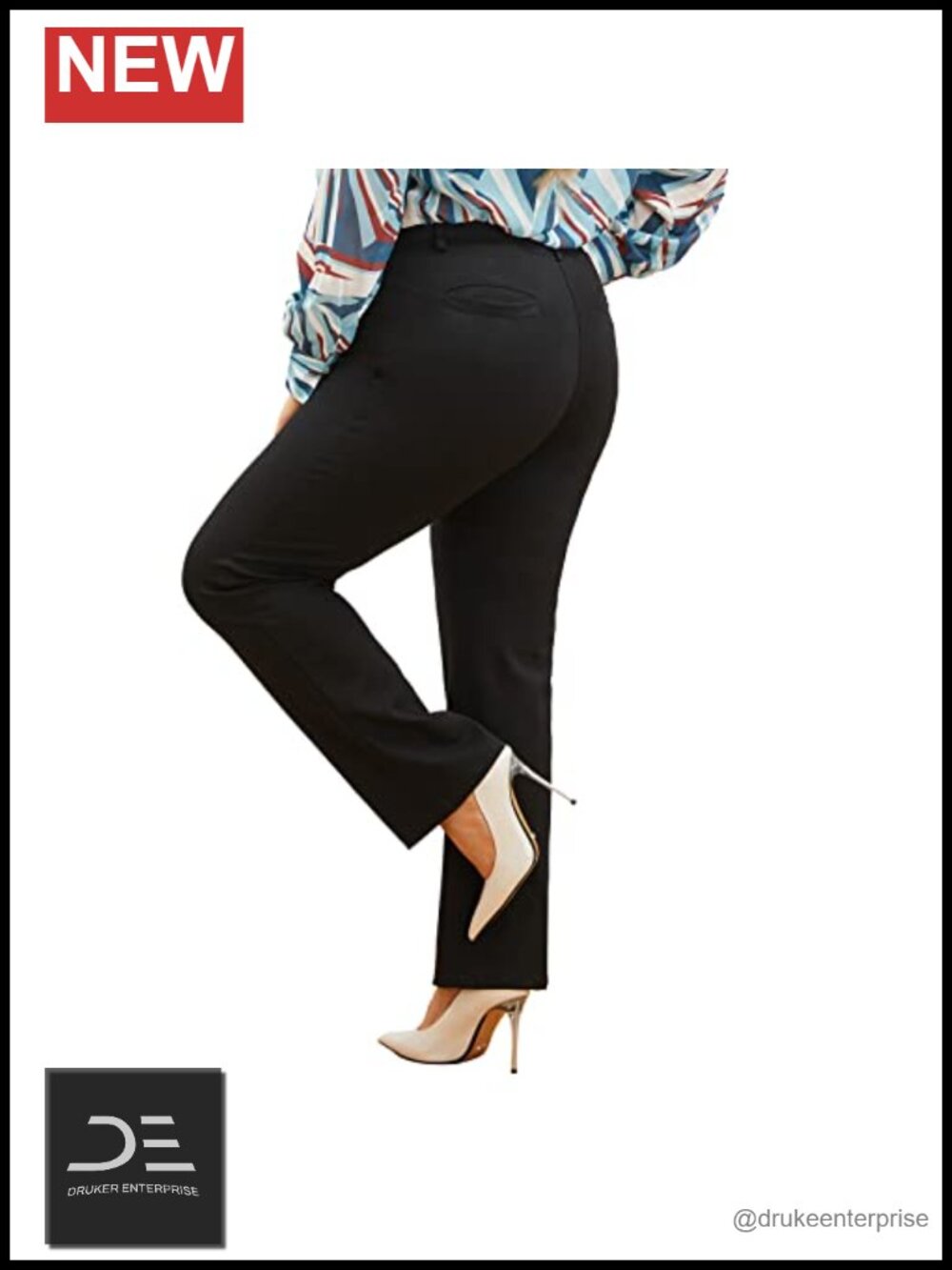 Plus Size Straight-Leg Dress Pants Yoga Pants Work Pants